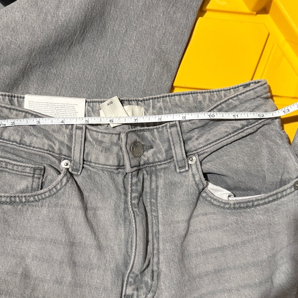 H&M WIDE LEG/HIGH WAIST LIGHT GREY JEANS Sz. 4 NWT - Picture 9 of 14